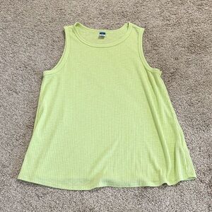 Old Navy Luxe Bright Green Ribbed Tank